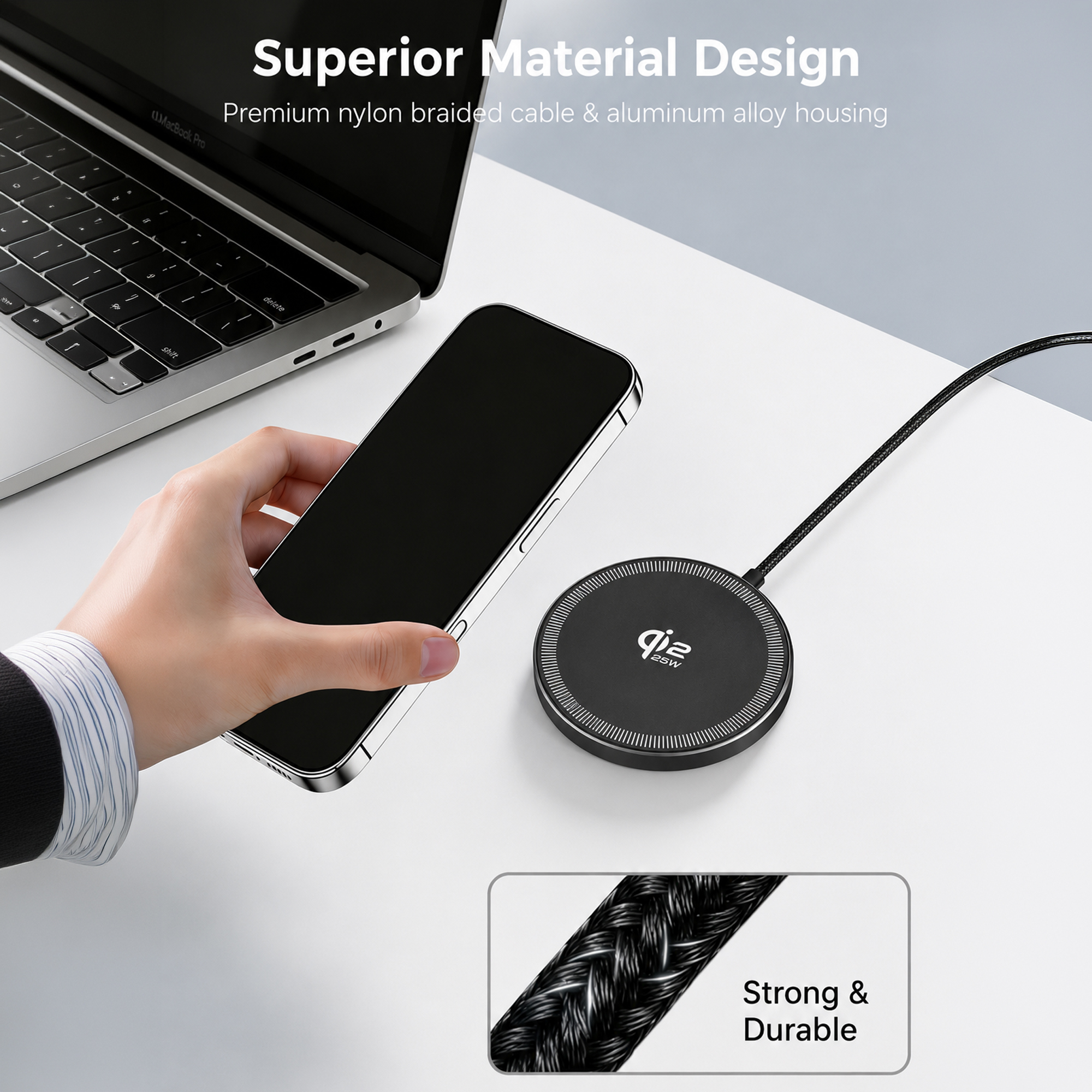 MX 25W Qi2.2 Magsafe Wireless Charger, Fastest Wireless Charging - Charge 50% in 30 mins, New Qi2.2 Certified Technology, iPhone 12 to 17 All Models & Android Wireless Devices (Space Grey)