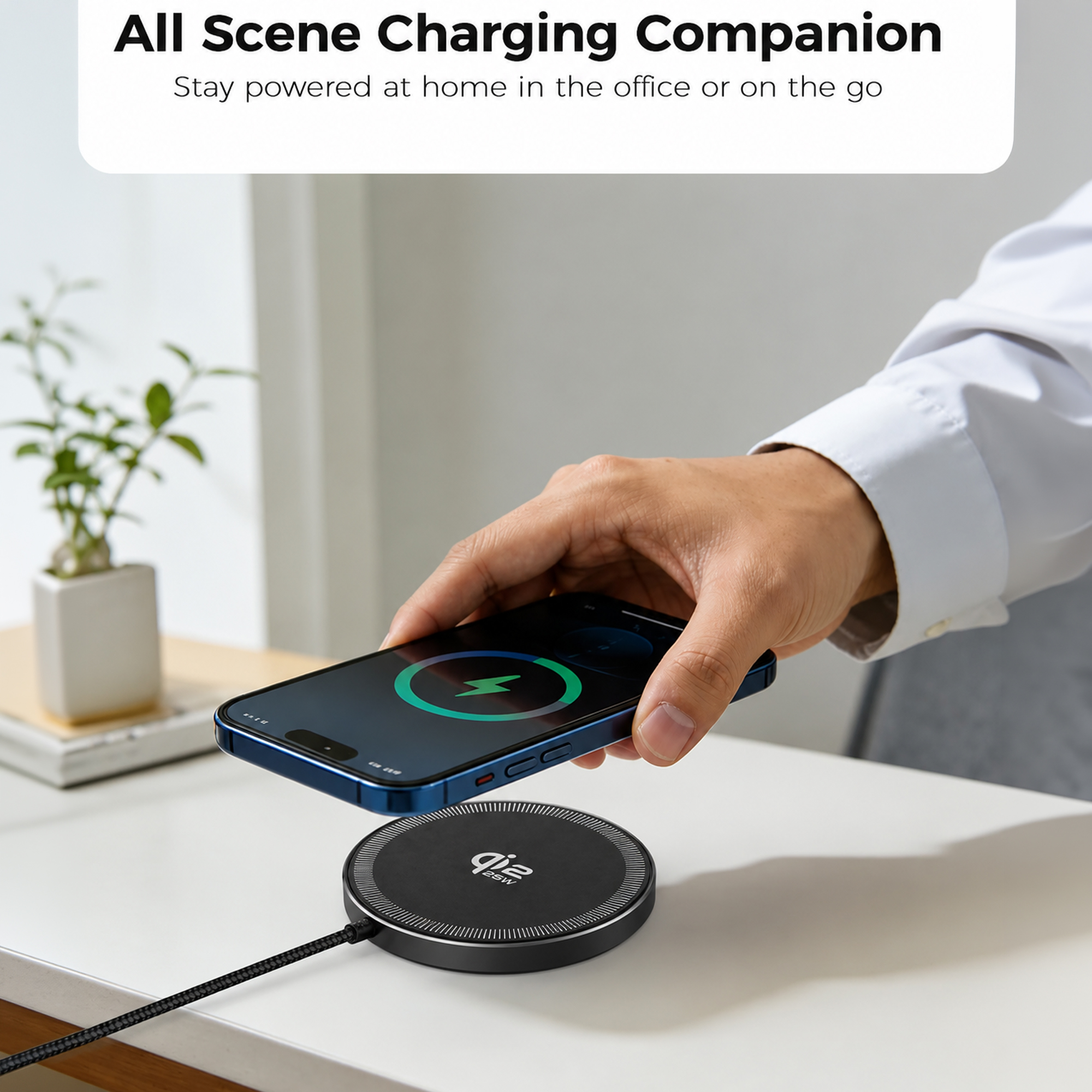 MX 25W Qi2.2 Magsafe Wireless Charger, Fastest Wireless Charging - Charge 50% in 30 mins, New Qi2.2 Certified Technology, iPhone 12 to 17 All Models & Android Wireless Devices (Space Grey)