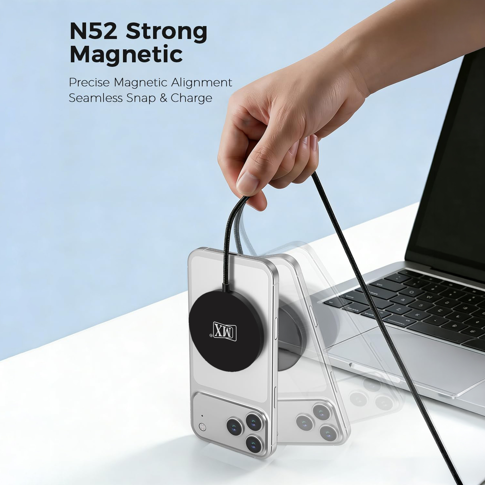 MX 25W Qi2.2 Magsafe Wireless Charger, Fastest Wireless Charging - Charge 50% in 30 mins, New Qi2.2 Certified Technology, iPhone 12 to 17 All Models & Android Wireless Devices (Space Grey)